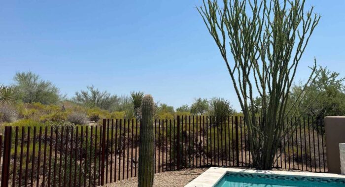 Rattlesnake Fence Installation on Brown Fence