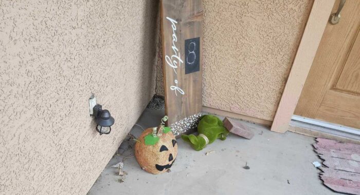Rattlesnake Using The Front Patio To Rest