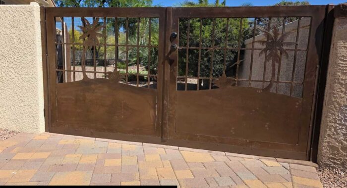 Snake Fencing Installed on Decorative Gate